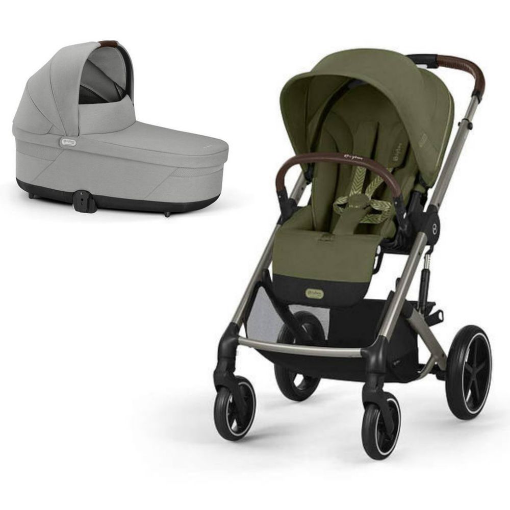 Коляска Cybex Balios S Lux Taupe 2 в 1 Moss Green / Люлька Stone Grey 000079123 фото