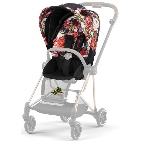 Коляска Cybex Mios Spring Blossom Dark 4.0 шасі Rosegold прогулянка 7788 фото