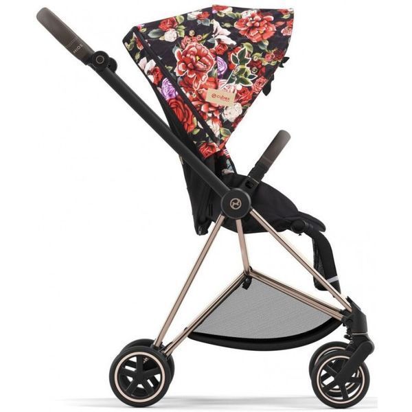 Коляска Cybex Mios Spring Blossom Dark 4.0 шасі Rosegold прогулянка 7788 фото