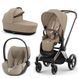 Cybex Priam 4.0 коляска 3 в 1 Cozy Beige шасі Chrome Brown 0000225 фото