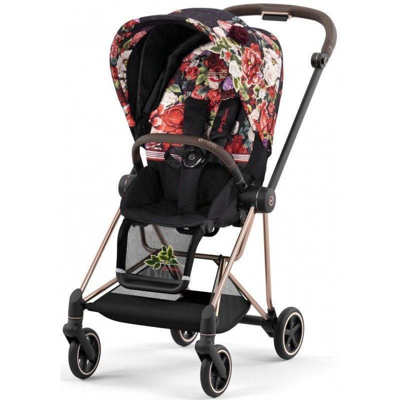 Коляска Cybex Mios Spring Blossom Dark 4.0 шасі Rosegold прогулянка 7788 фото