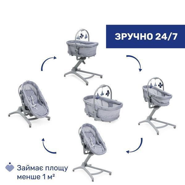 Ліжечко-стільчик 5 в 1 Chicco Baby Hug Pro 87076.40 фото