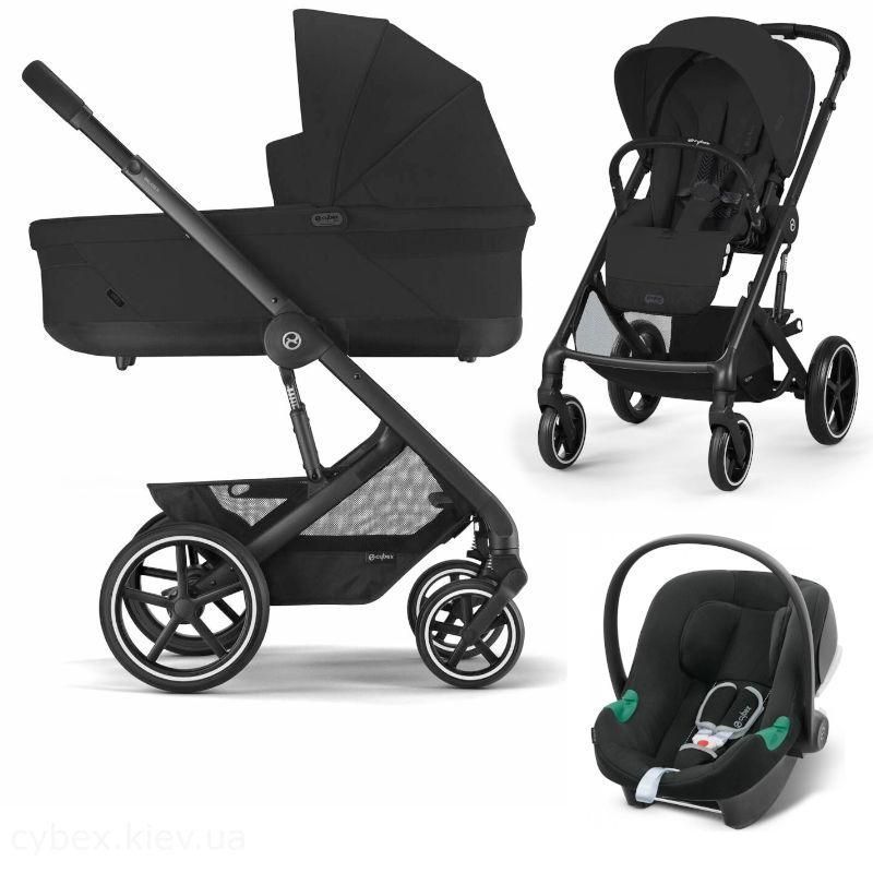 Коляска Cybex Balios S Lux 3 в 1 Moon Black / Aton B2 i-Size Volcano Black 000034 фото