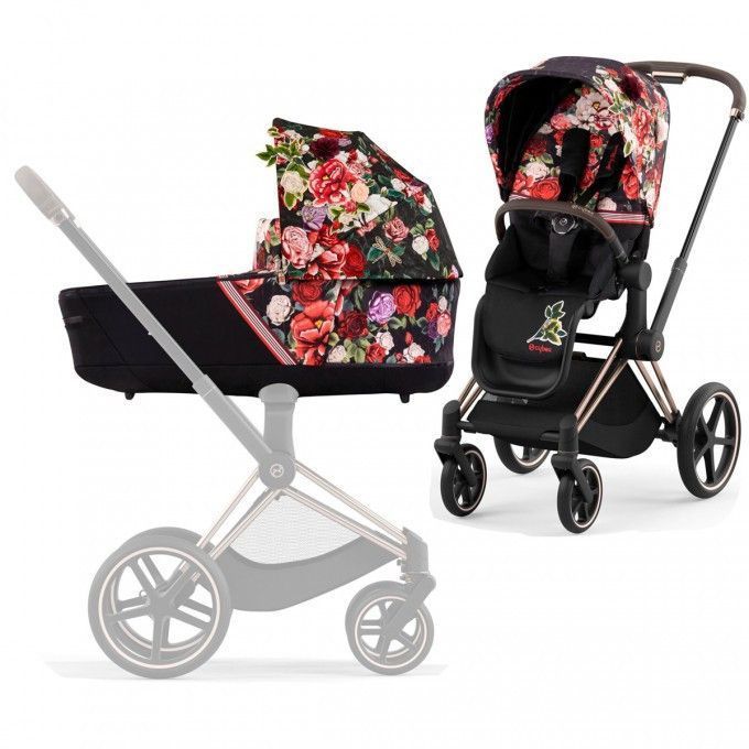 Коляска Cybex Priam 4.0 2 в 1 Spring Blossom Dark шасси Rose Gold 2022 р, 1288886328 фото
