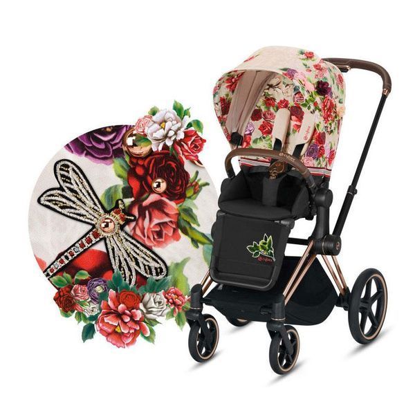 Прогулянкова коляска Cybex Priam 4.0 Blossom Light на шасі Rosegold 1260987395 фото