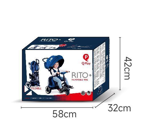 Велосипед складаний триколісний дитячий Rito+ EVA Black S380-8Black фото