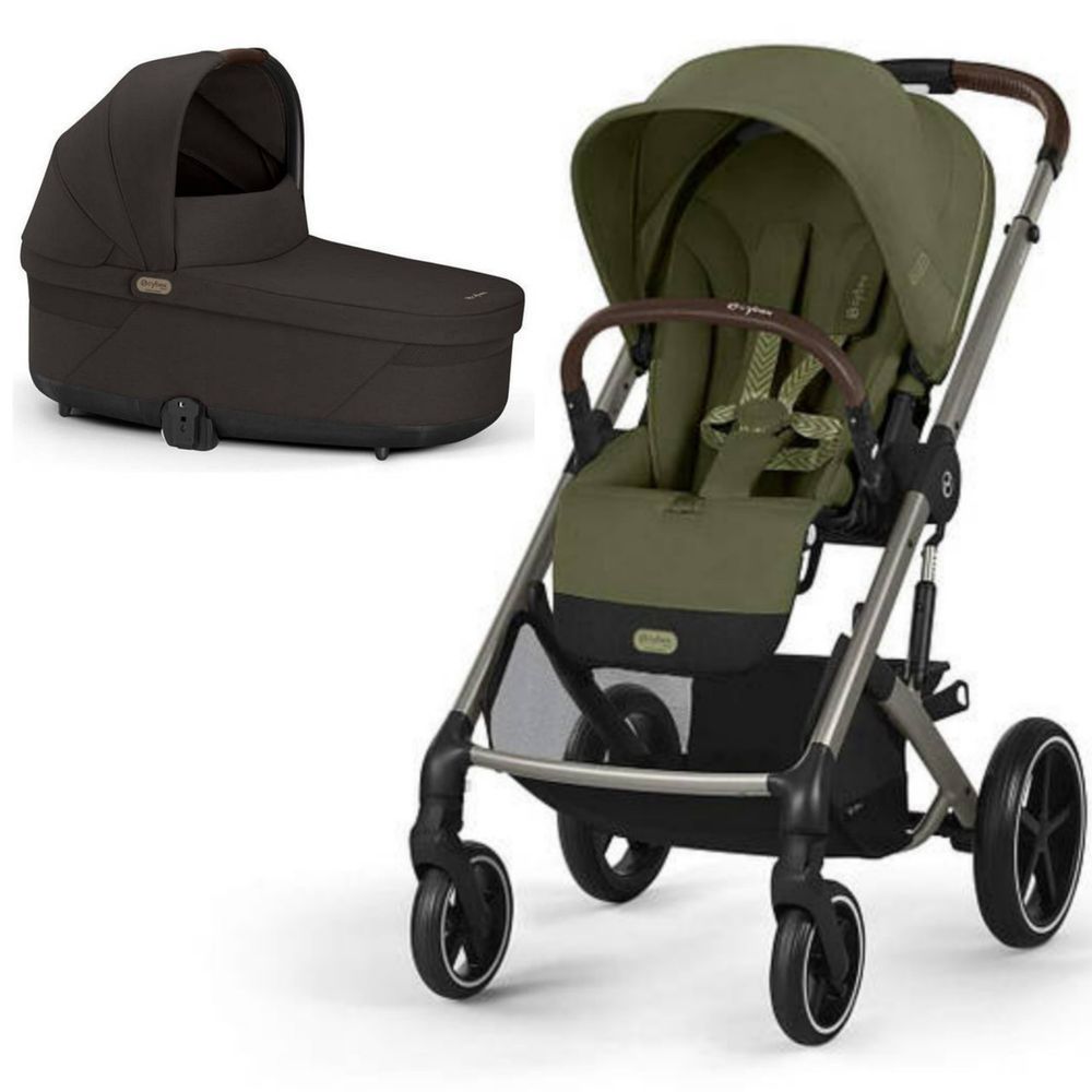 Коляска Cybex Balios S Lux Taupe 2 в 1 Moss Green / Люлька Chocolate Brown 0000791231 фото