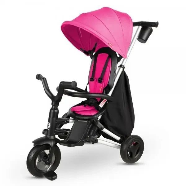 Велосипед складаний триколісний Qplay Nova Plus Rubber 2024 (Floral Pink) S700-13Nova+FloralPink фото