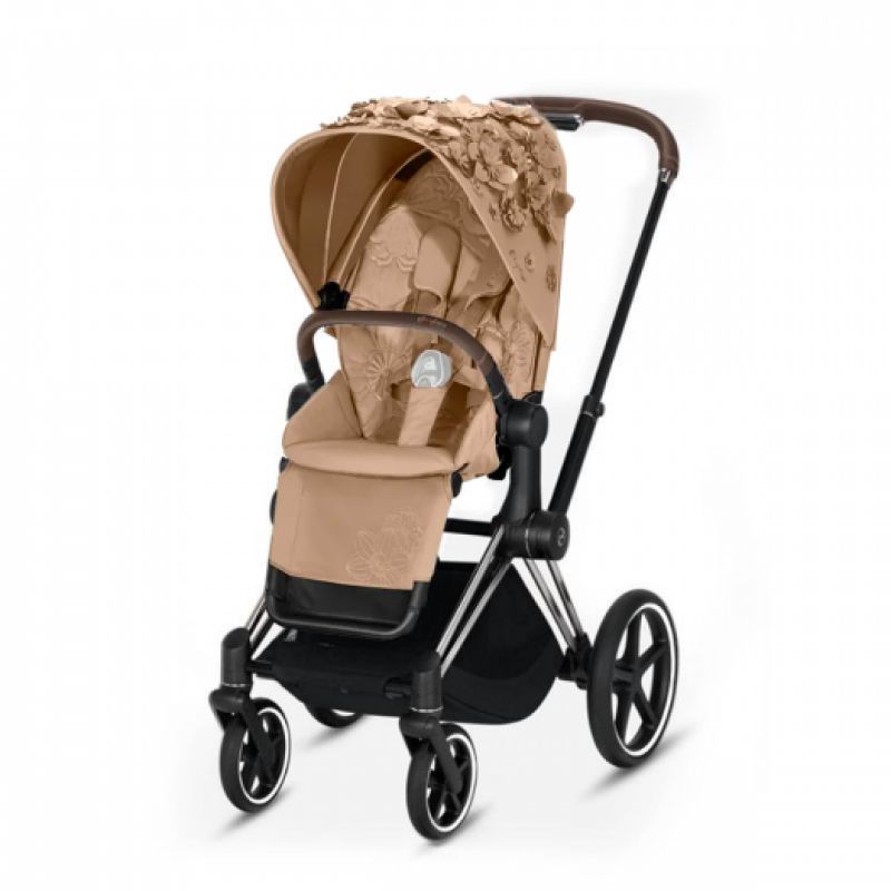 Прогулянкова коляска Cybex Priam 4.0 Simply Flowers Beige шасі Chrome brown 2022р. 521002829/521002319 фото