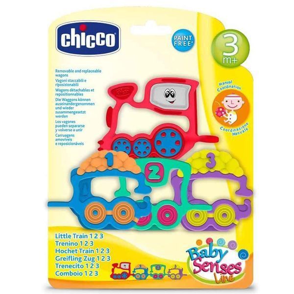 Игрушка-погремушка Chicco "Паровозик 1 2 3" 07681.00 фото