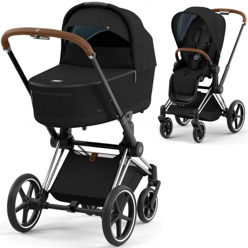 Cybex Priam 4.0 коляска 2 в 1 Sepia Black шасі Chrome Brown 000027 фото