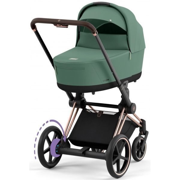 Коляска Cybex e-Priam 2 в 1 Leaf Green шасі Rosegold 000053 фото