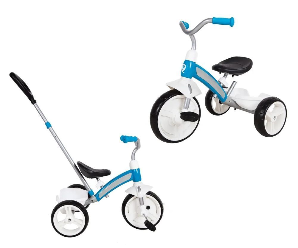 Триколісний дитячий велосипед з батьківською ручкою Qplay ELITE Plus Blue T180-5Blue фото