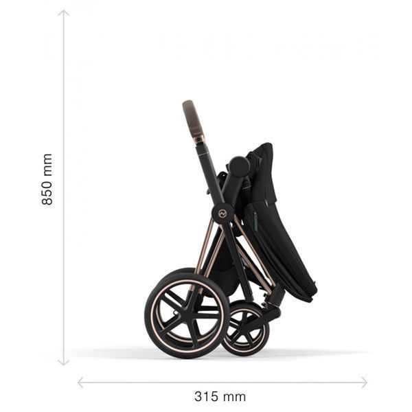 Коляска Cybex Priam Sepia Black шасі Rosegold 4.0 7782 фото