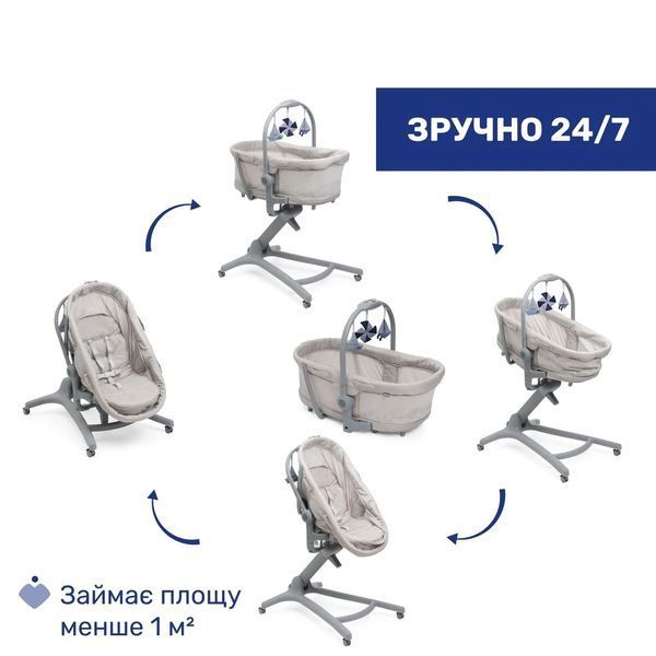 Ліжечко-стільчик 5 в 1 Chicco Baby Hug Pro 87076.96 фото
