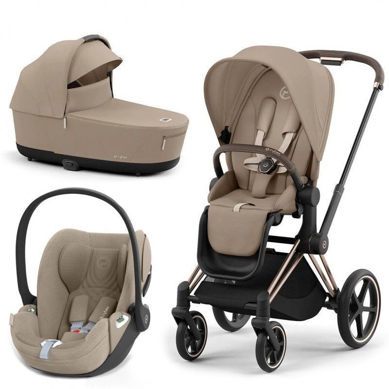 Cybex Priam 4.0 коляска 3 в 1 Cozy Beige шасі Rosegold 000025 фото