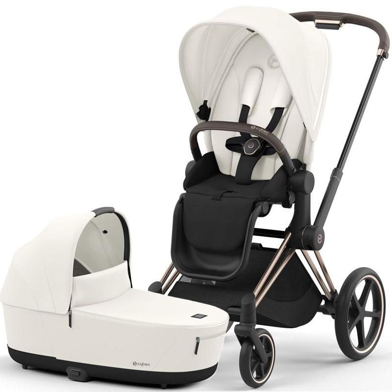 Cybex Priam 4.0 коляска 2 в 1 Off White шасі Rosegold 000057 фото