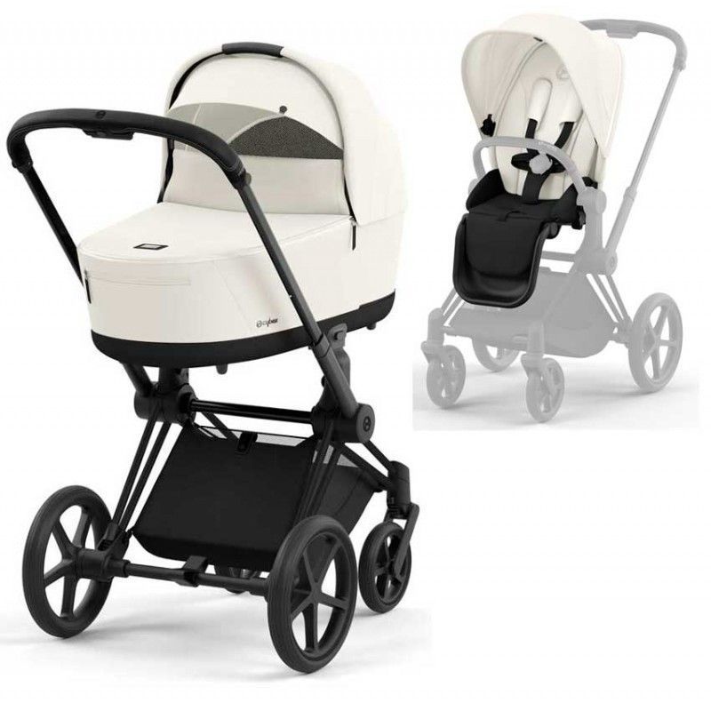 Cybex Priam 4.0 коляска 2 в 1 Off White шасі Matt Black 000051 фото