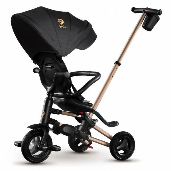 Складаний триколісний дитячий велосипед Qplay Nova+ RubberGold 1793290616 фото