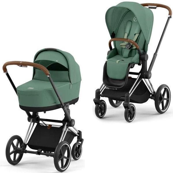 Cybex Priam 4.0 коляска 3 в 1 Leaf Green шасі Chrome Brown 000039 фото