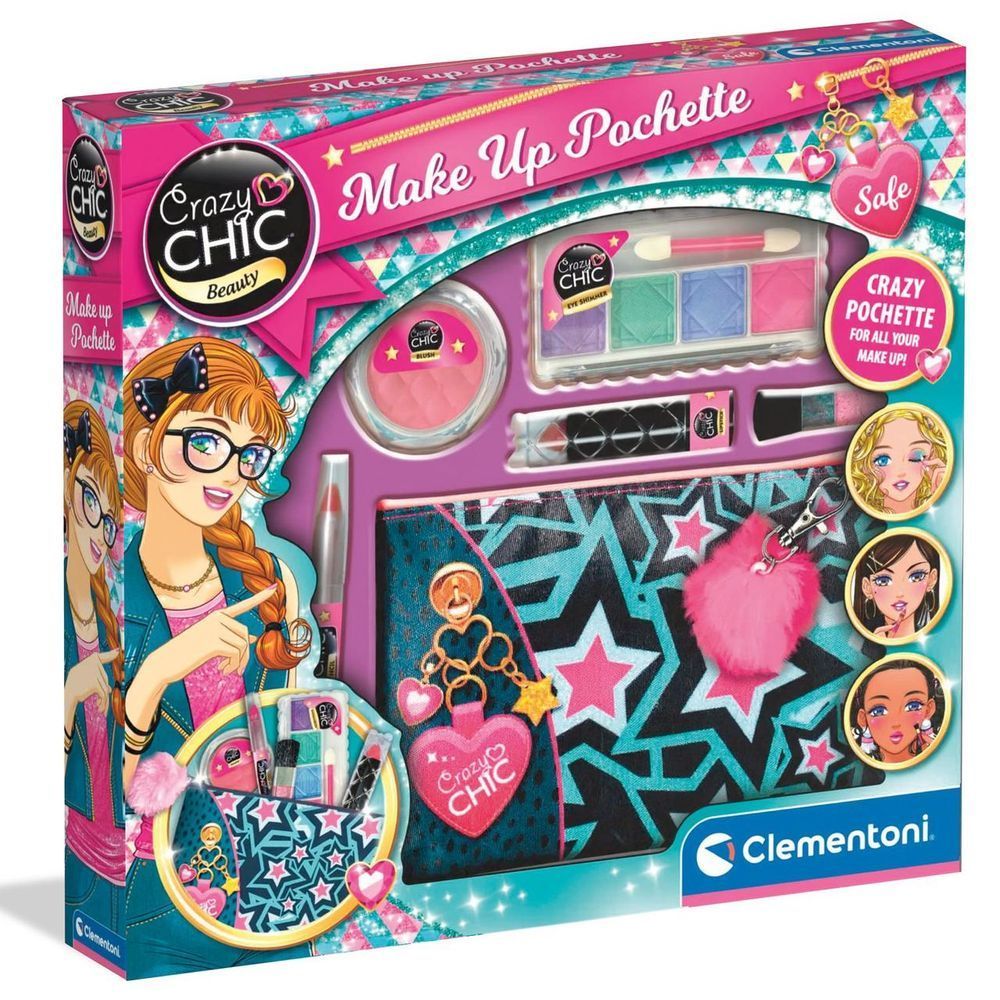 Дитячий набір косметики для макіяжу Clementoni "Make Up Pochette", серія "Crazy Chic" 18697 фото