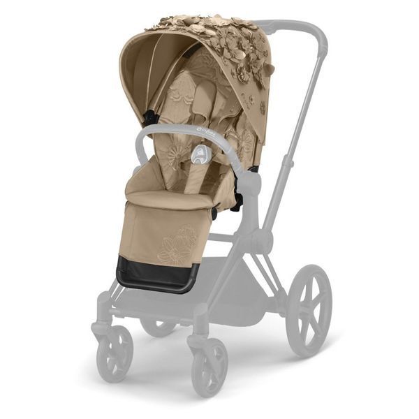 Прогулянкова коляска Cybex Priam 4.0 Simply Flowers Beige шасі Chrome brown 2022р. 521002829/521002319 фото