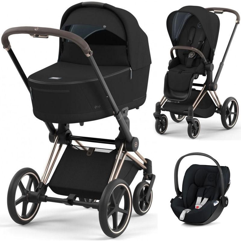 Cybex Priam 4.0 коляска 3 в 1 Sepia Black шасі Rosegold 000036 фото