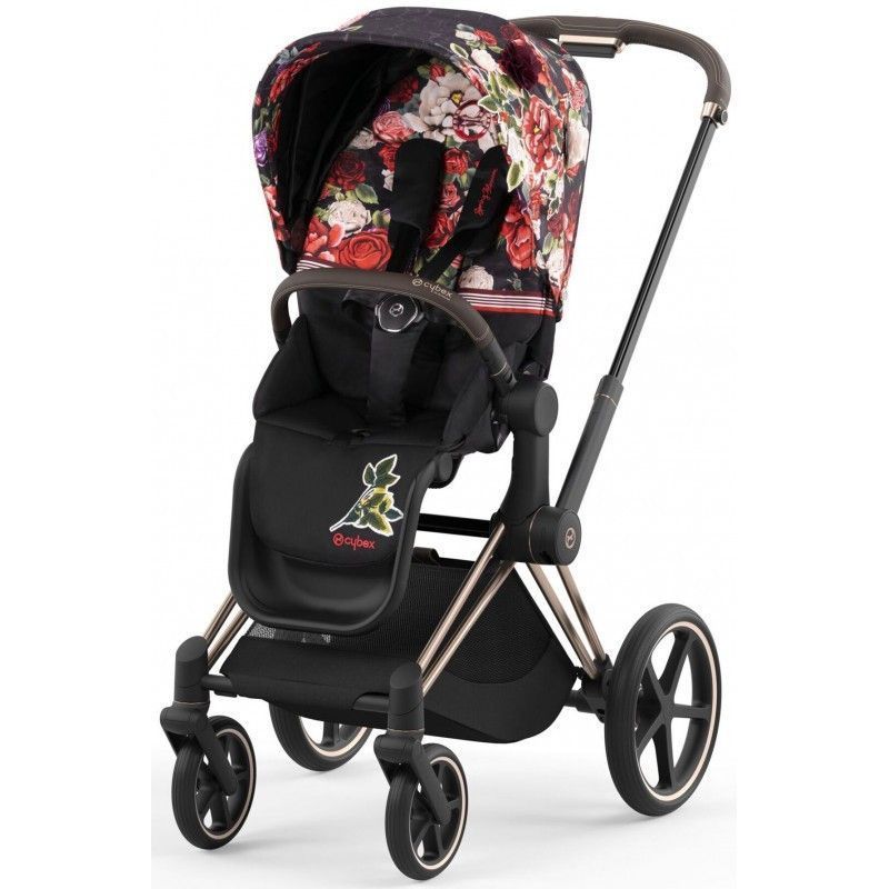 Прогулянкова коляска Cybex Priam 4.0 Blossom Dark шасі Rosegold 1260986722 фото