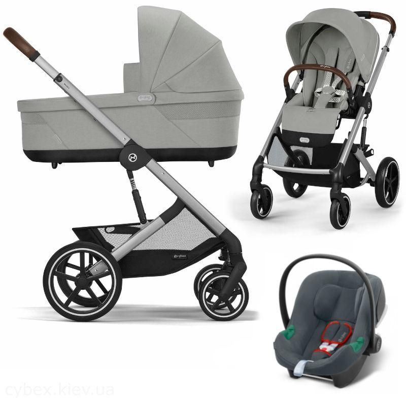 Коляска Cybex Balios S Lux 3 в 1 Stone Grey/ Автокрісло Aton B2 i-Size 2692214182 фото