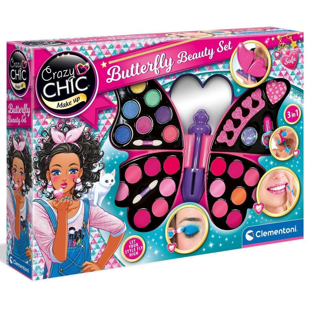 Дитячий набір косметики для макіяжу Clementoni "Butterfly", серія "Crazy Chic" 15994 фото