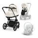Cybex Priam 4.0 коляска 3 в 1 Off White шасі Matt Black /Автокрісло Cybex Cloud T i-Size Urban Mobility white 2649968817 фото