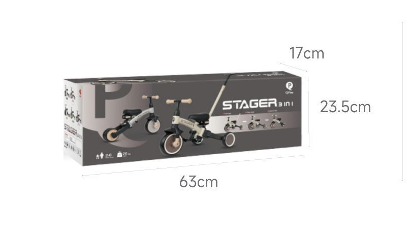 Велосипед з ручкою - біговел Stager 3 в1 Beige-Brown T80STAGERBeigeBrown фото