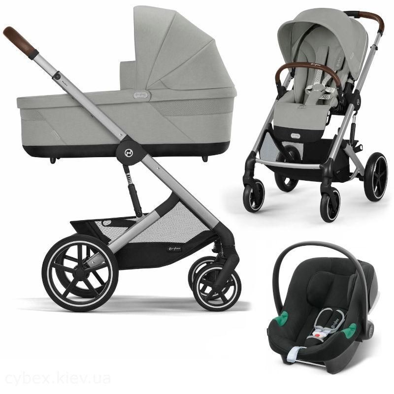 Коляска Cybex Balios S Lux 3 в 1 Stone Grey/ Автокрісло Aton B2 i-Size 000037 фото