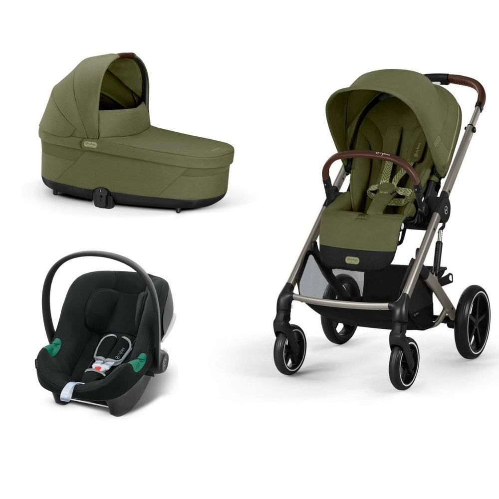 Коляска Cybex Balios S Lux 3 в 1 Taupe Moss Green/ Автокрісло Aton B2 i-Size 2661028670 фото