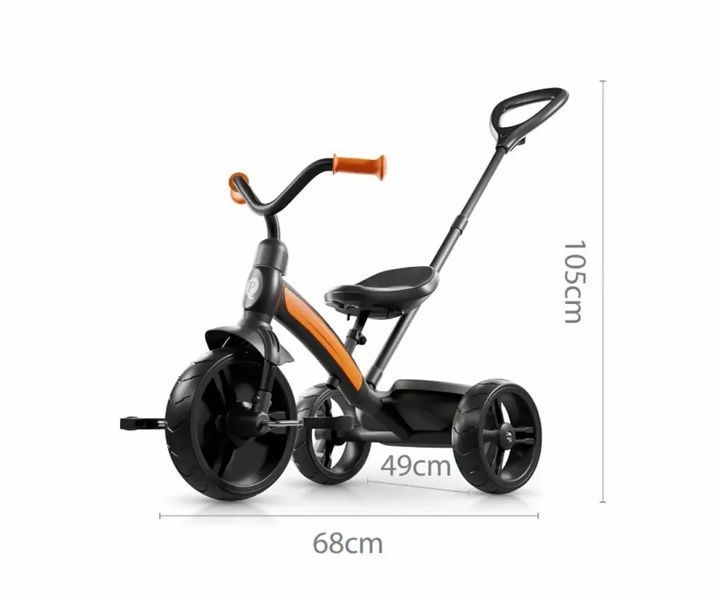 Триколісний дитячий велосипед з батьківською ручкою Qplay ELITE Plus Black 1793290712 фото