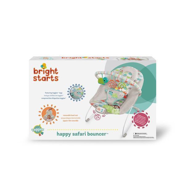 Шезлонг Bright Starts "Happy Safari Bouncer" 11508 фото