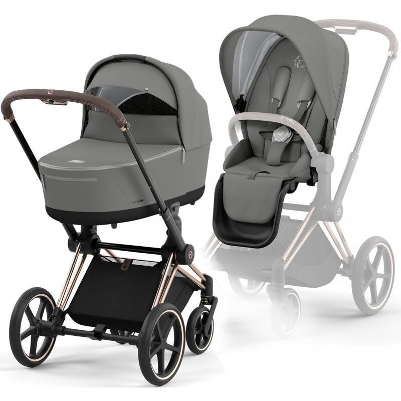Cybex Priam 4.0 коляска 2 в 1 Mirage Grey шасі Rosegold 000069 фото