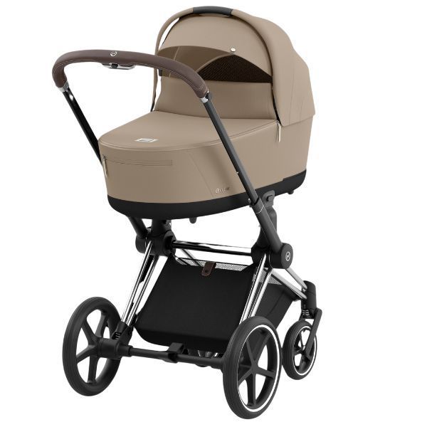 Коляска Cybex Priam 4.0 шасі Chrome Brown + Люлька Cozy Beige 000015 фото