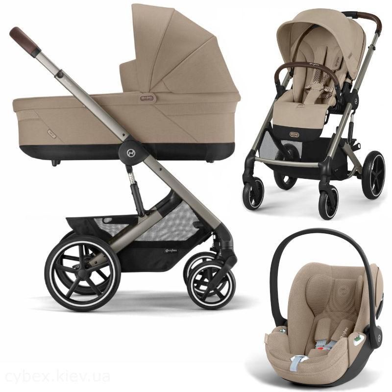 Коляска Cybex Balios S Lux Taupe 3 в 1 Almond Beige автокрісло Cloud T plus 00978 фото