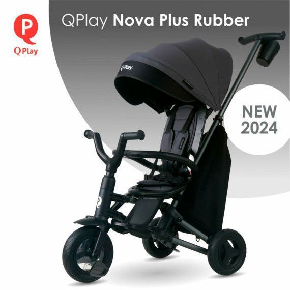 Велосипед складаний триколісний Qplay Nova Plus Rubber 2024 (Ultimate Black) S700-13Nova+UltimateBlack фото